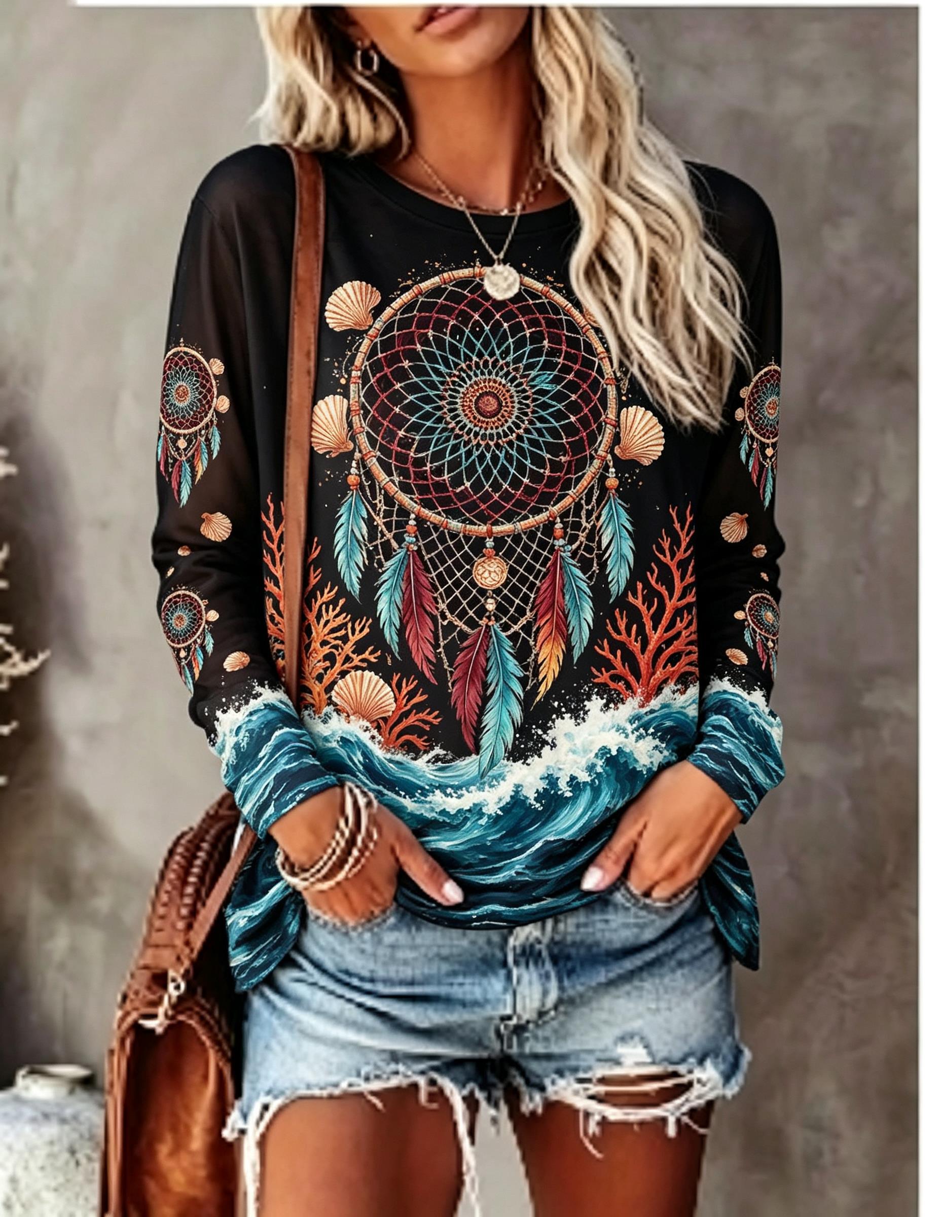 Shelly - Women's Crew Neck Long Sleeve T-shirt